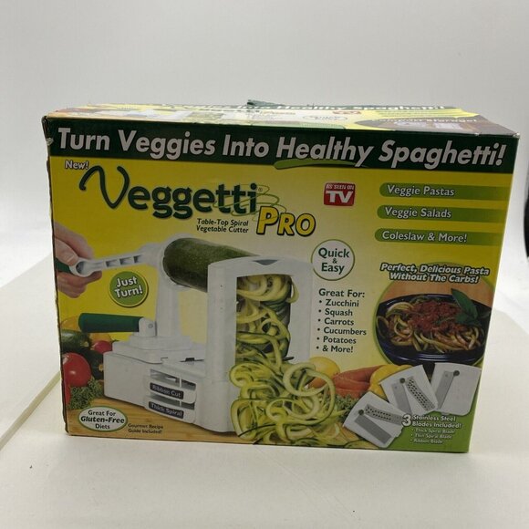Veggetti Pro Table Top Spiralizer Spiral Vegetable Fruit Slicer Cutter 3 Blades - Picture 2 of 16